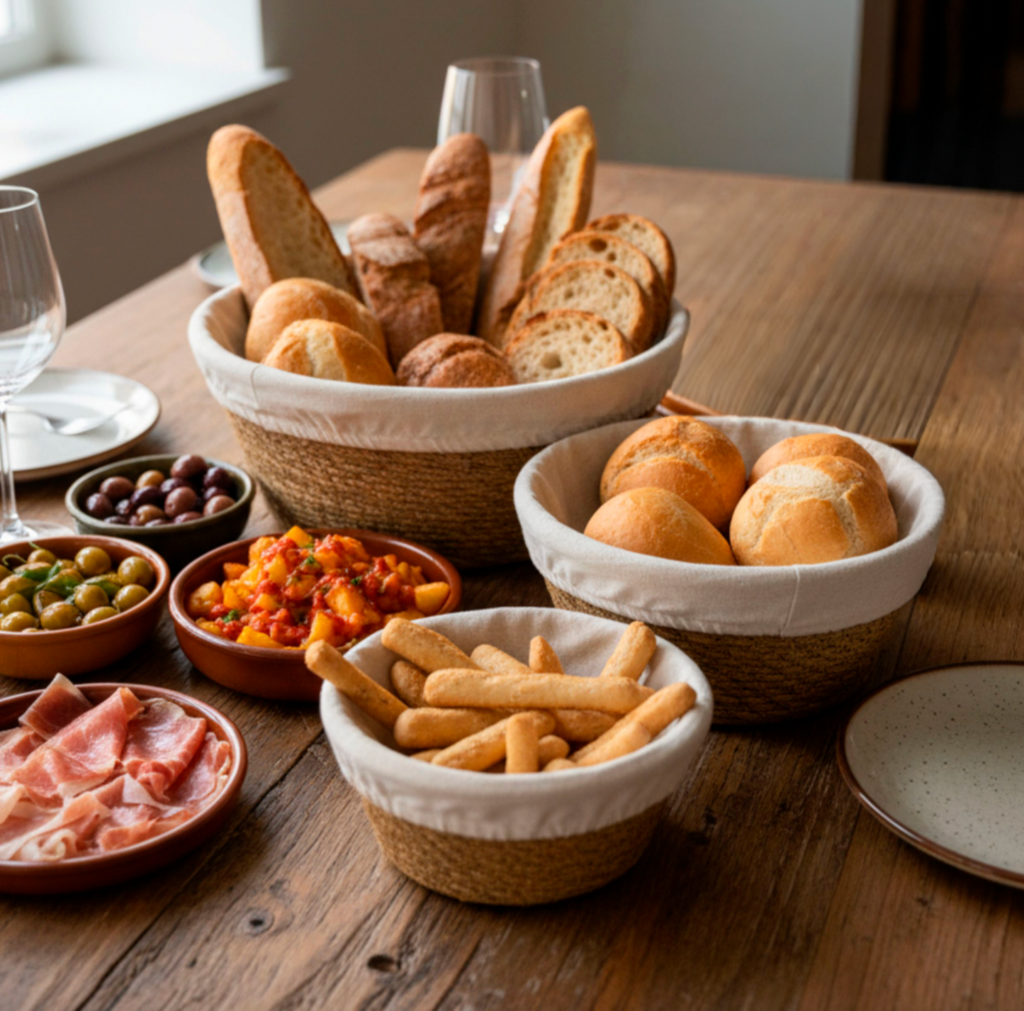 Brot- und Aufbewahrungskörbe - Set mit 3 Stk