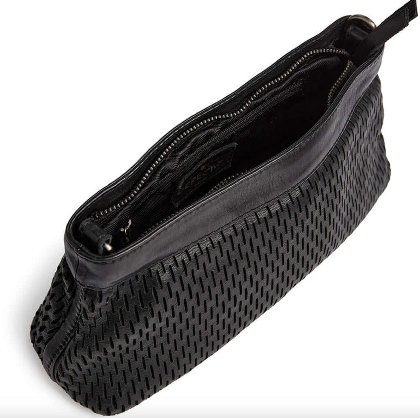 Clutch-Ledertasche mit perforiertem Muster