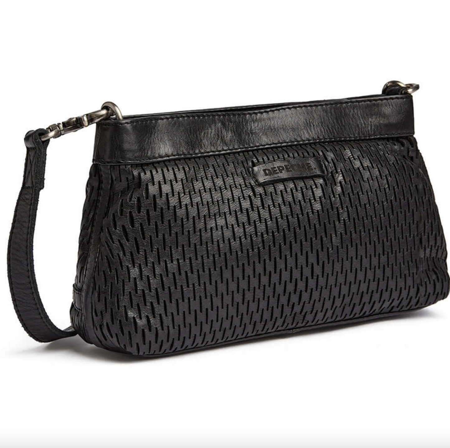 Clutch-Ledertasche mit perforiertem Muster