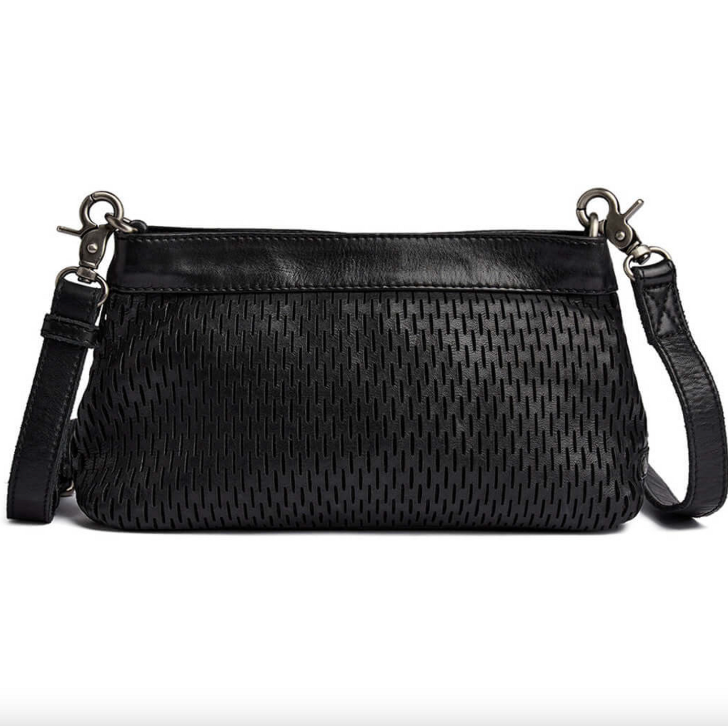 Clutch-Ledertasche mit perforiertem Muster