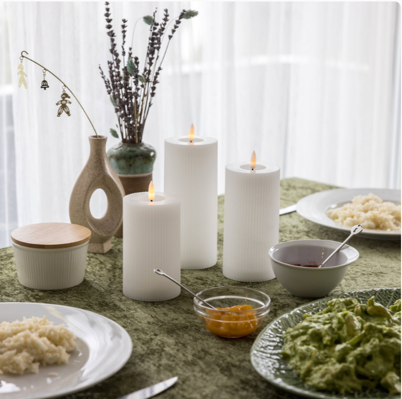 Touch-LED-Lichtpaket gerillt - 3er Pack weiß