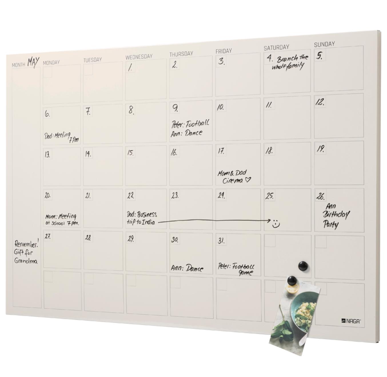 Magnettafel beige - Monatsplaner