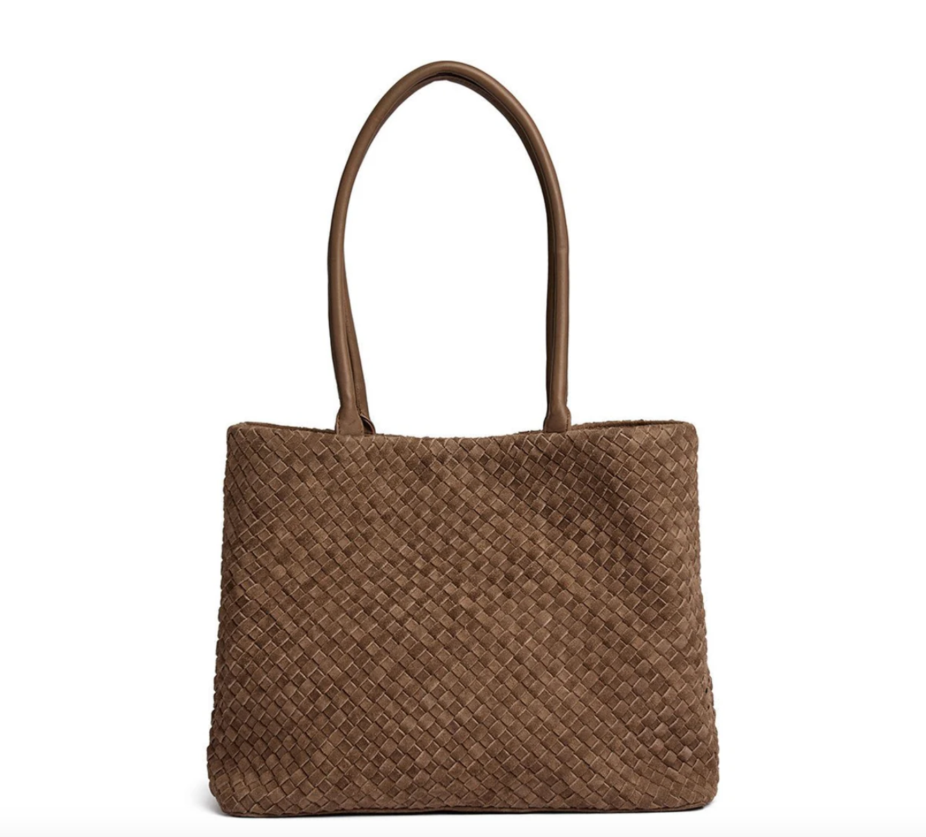 Handgeflochtene Wildleder-Handtasche - Mud