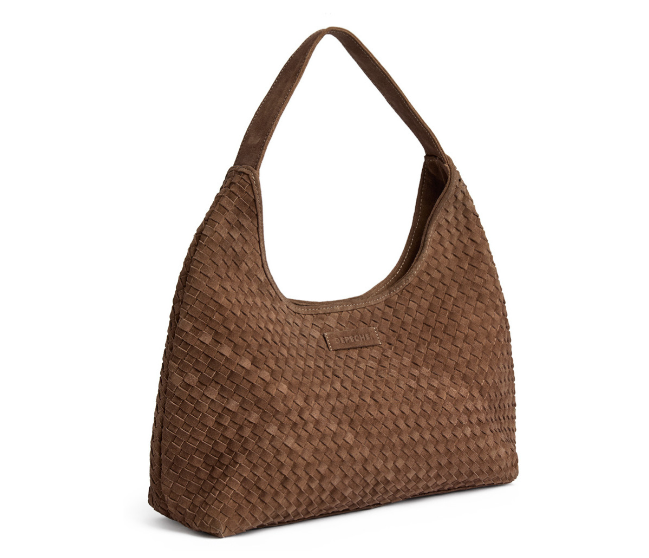 Handgeflochtene Veloursleder-Handtasche - Mud