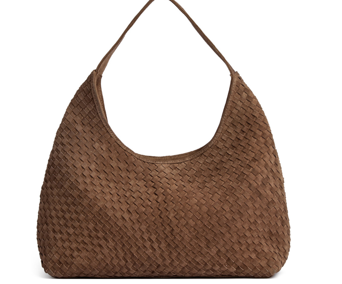 Handgeflochtene Veloursleder-Handtasche - Mud