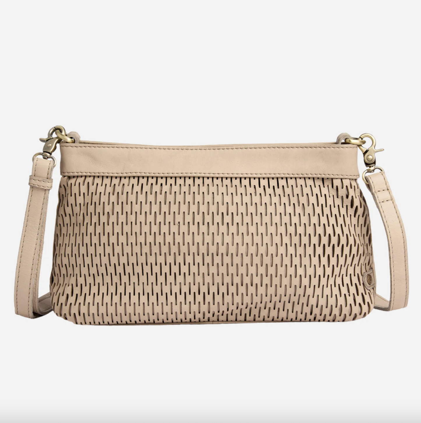 Clutch mit perforiertem Muster - Sand