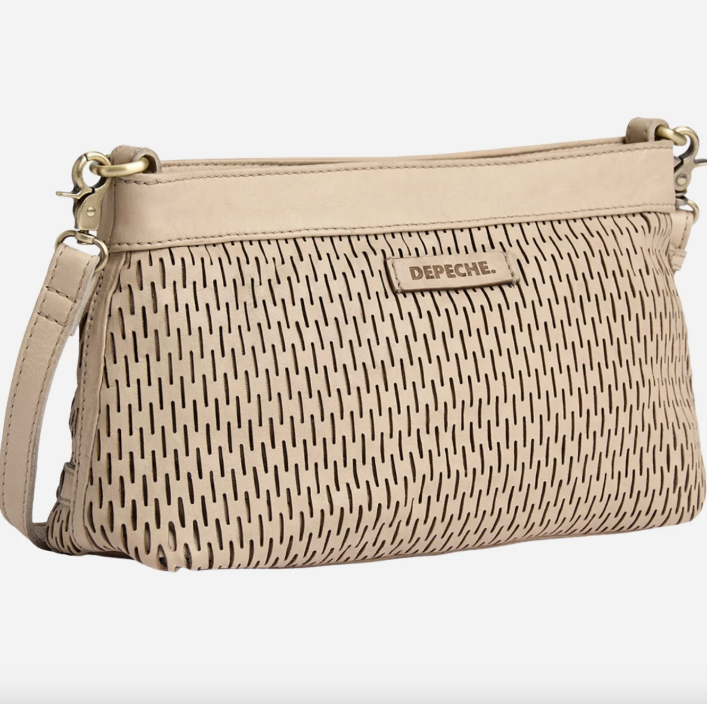 Clutch mit perforiertem Muster - Sand