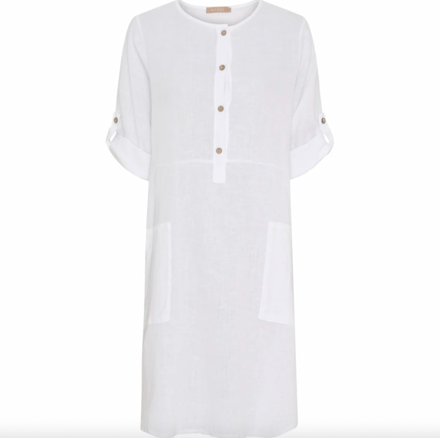 Kleid Leinenmix – Weiß