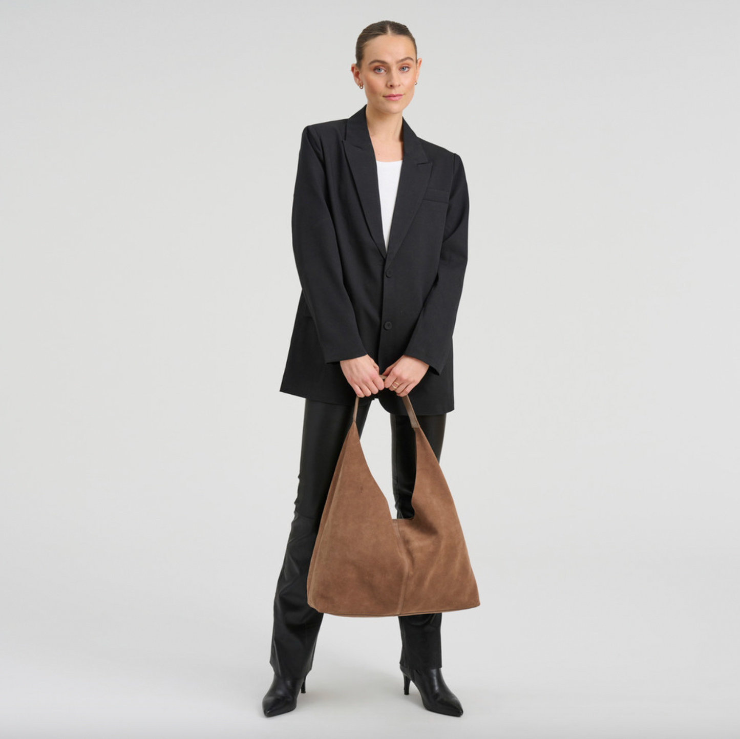 Shopper aus weichem Wildleder - Sand