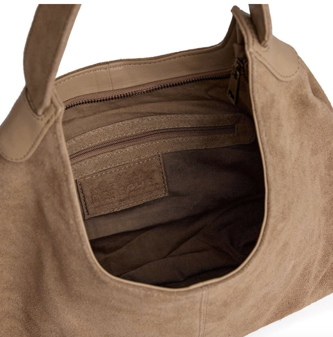 Schultertasche Bilbao Veloursleder