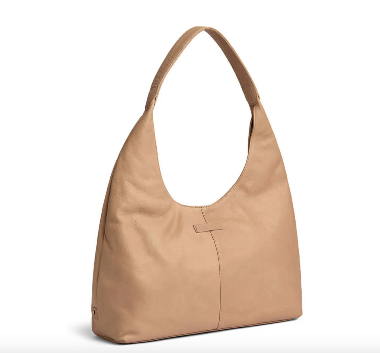 Schultertasche aus weichem Kalbsleder - Camel