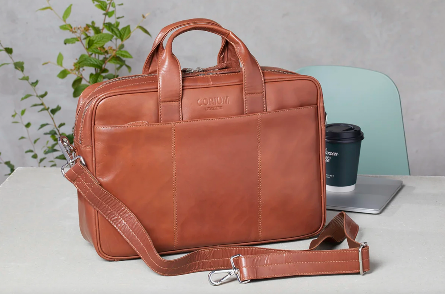 Laptop-Tasche MELLO - Cognac-Leder