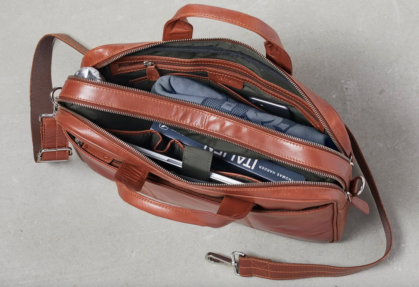 Laptop-Tasche MELLO - Cognac-Leder