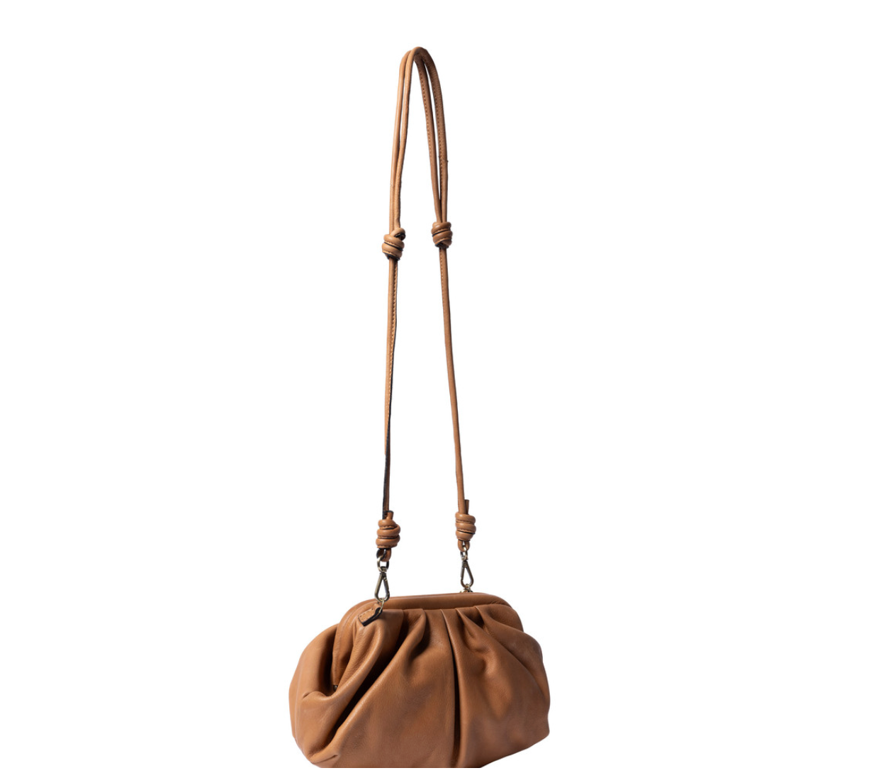 Clutch / Ledertasche Noha big cognac