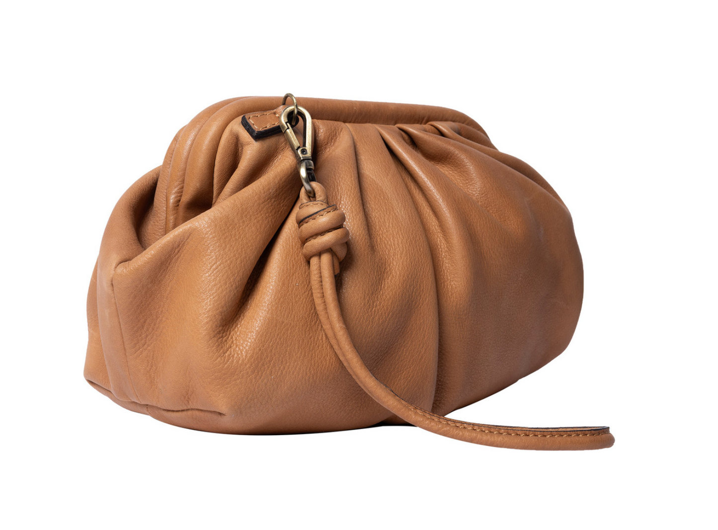 Clutch / Ledertasche Noha big cognac