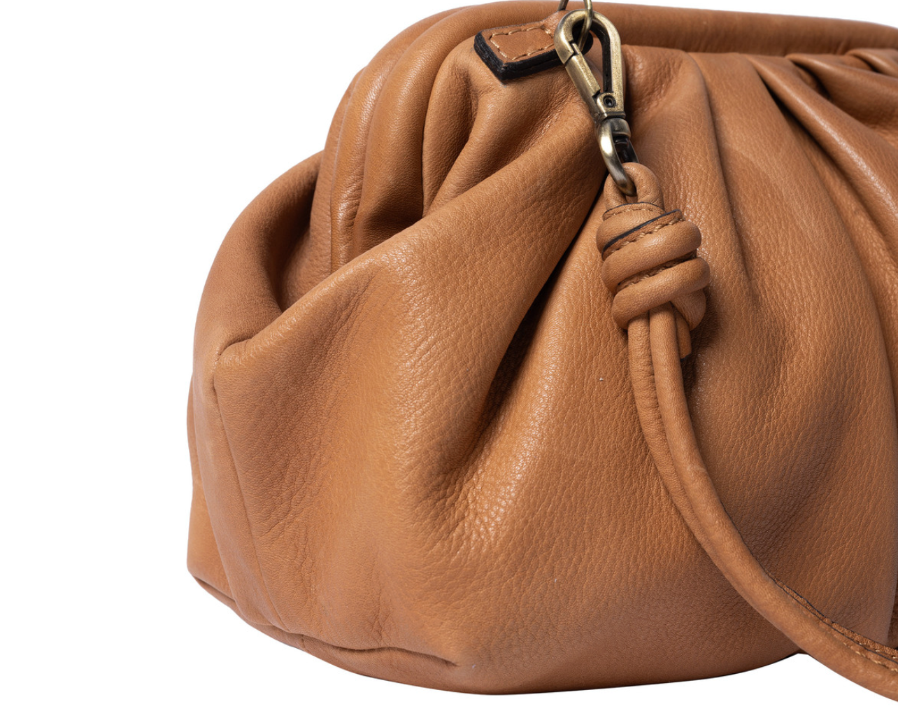 Clutch / Ledertasche Noha big cognac