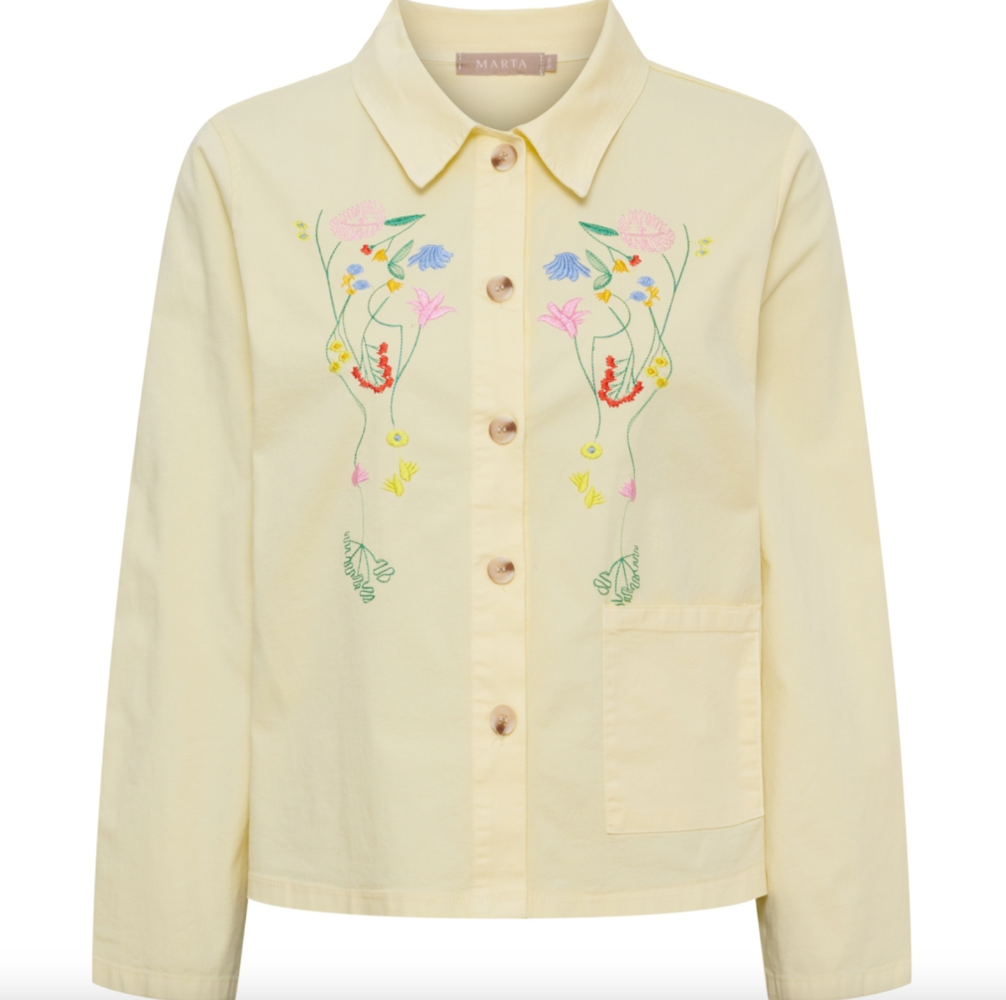Jacke mit Stickerei - yellow