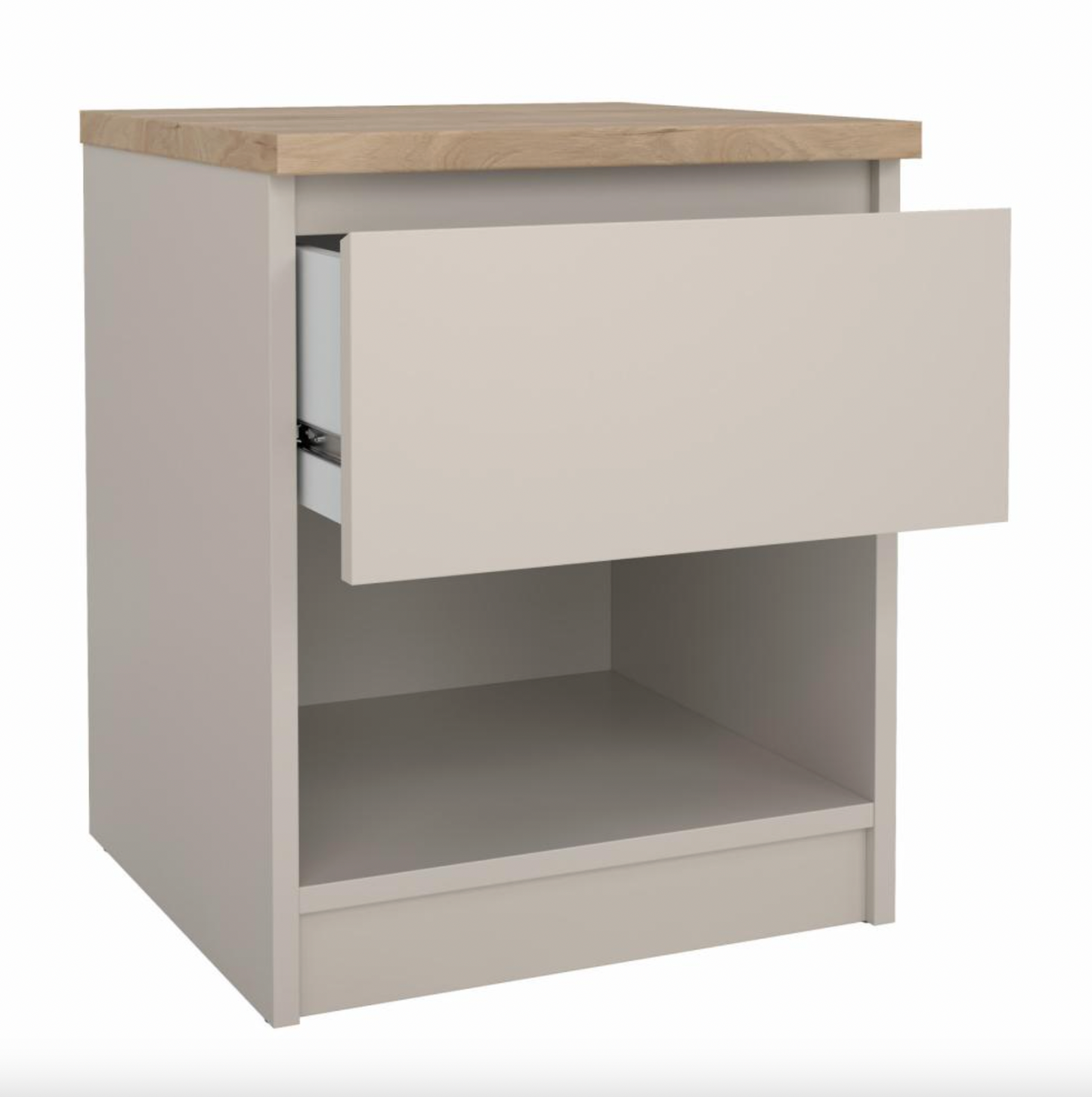 Nachttisch - Hickory / Cashmere mit 1 Schublade
