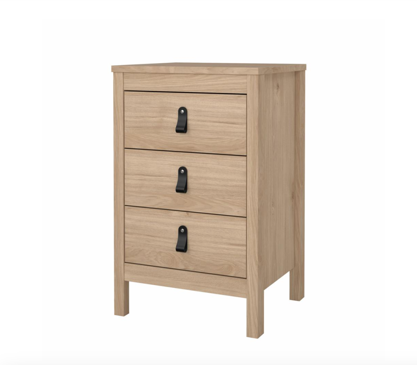 Nachttisch Madrid mit 3 Schubladen - Jackson Hickory