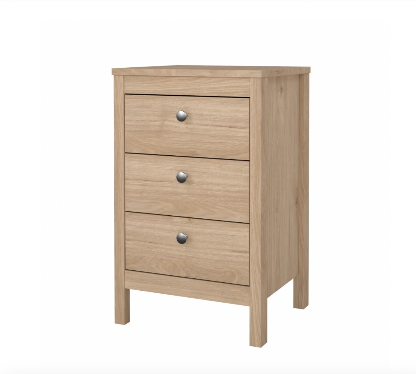 Nachttisch Madrid mit 3 Schubladen - Jackson Hickory