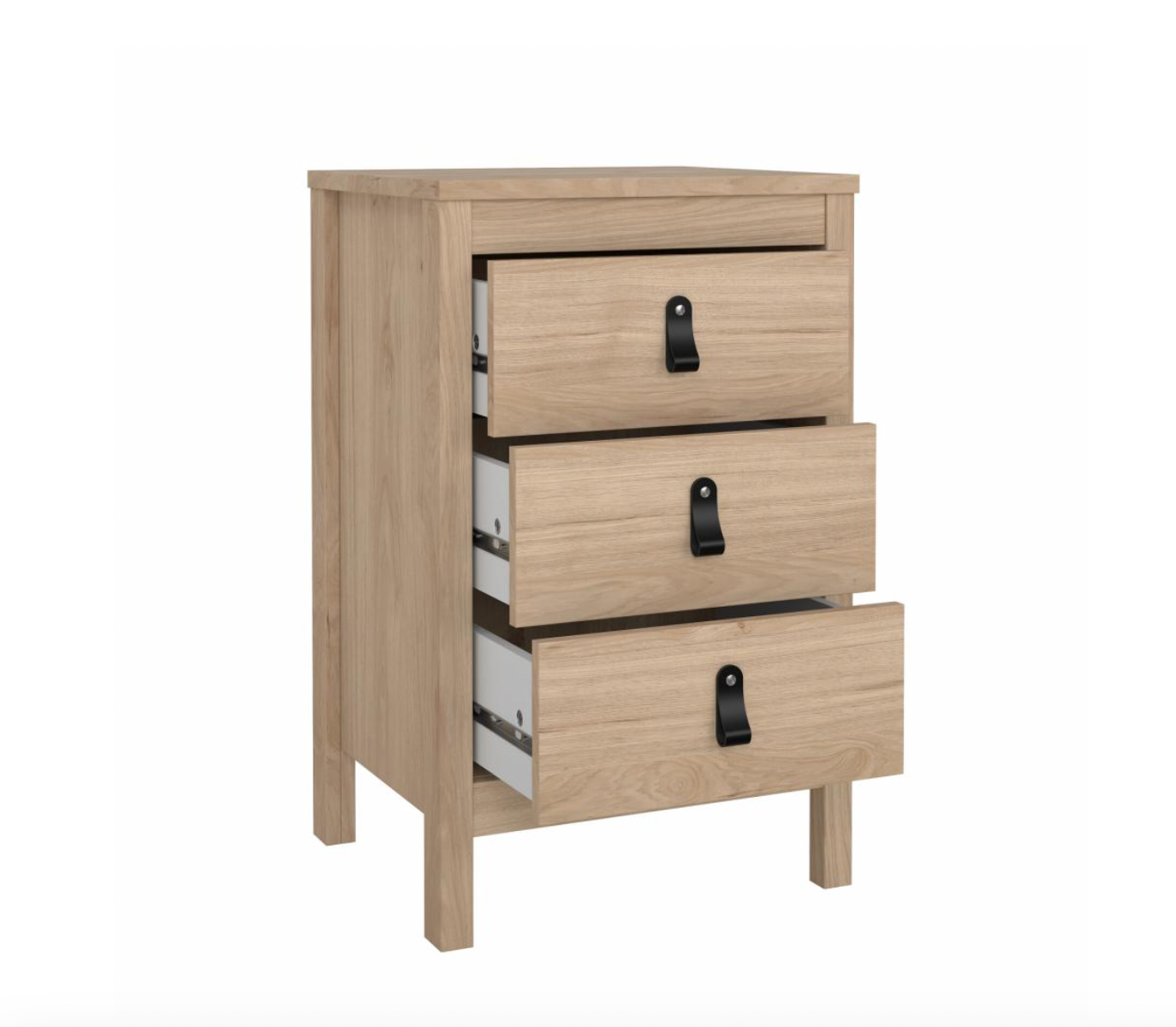 Nachttisch Madrid mit 3 Schubladen - Jackson Hickory