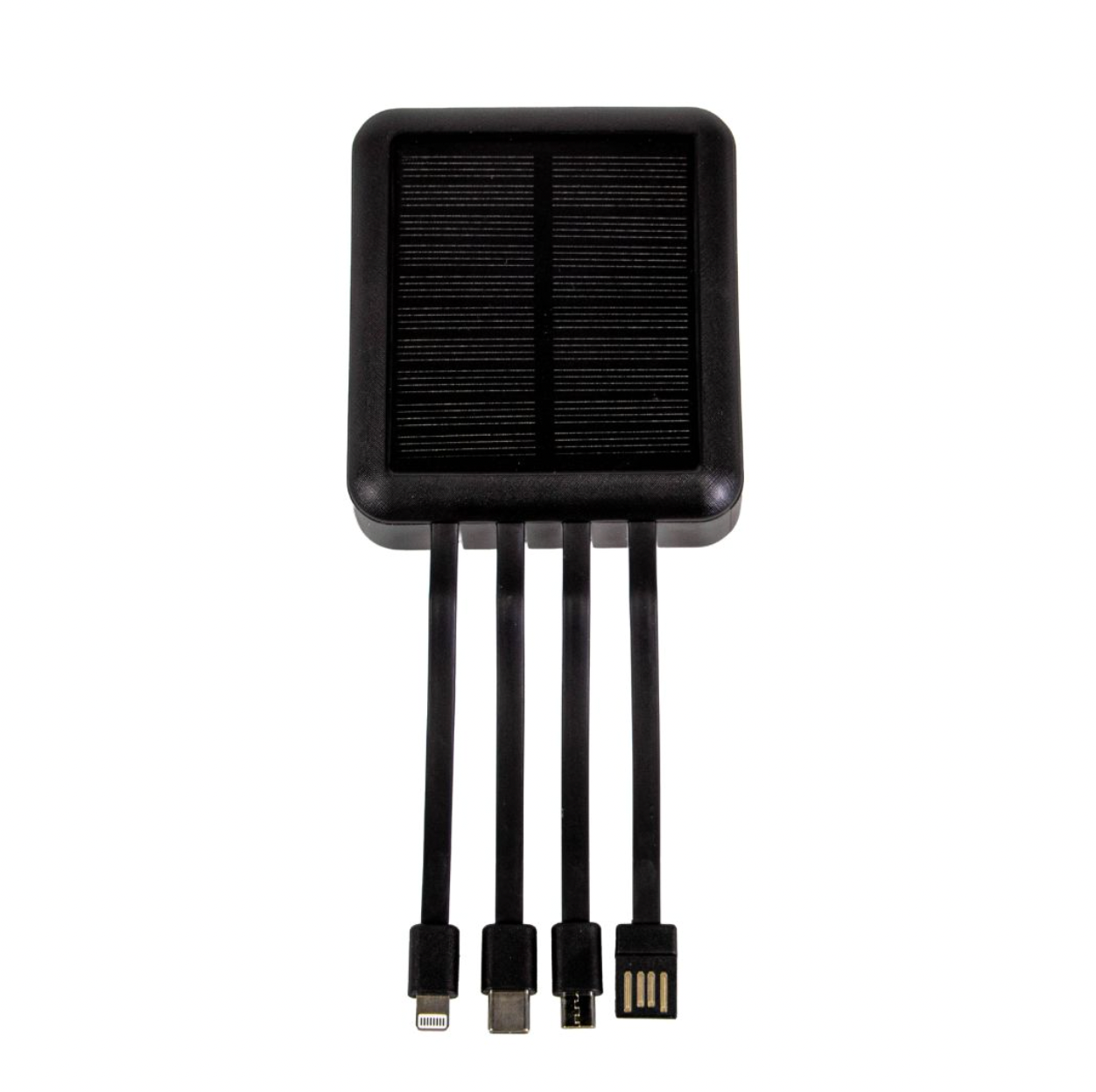 Mini Solar Powerbank mit Kabeln, 10.000 mAh