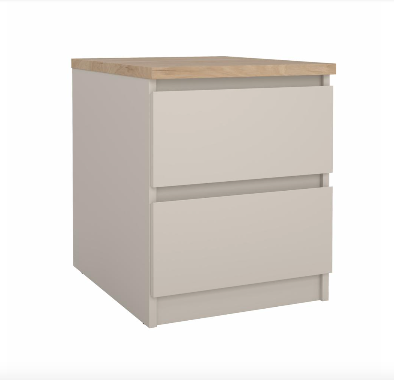 Nachttisch - Hickory / Cashmere mit 2 Schubladen