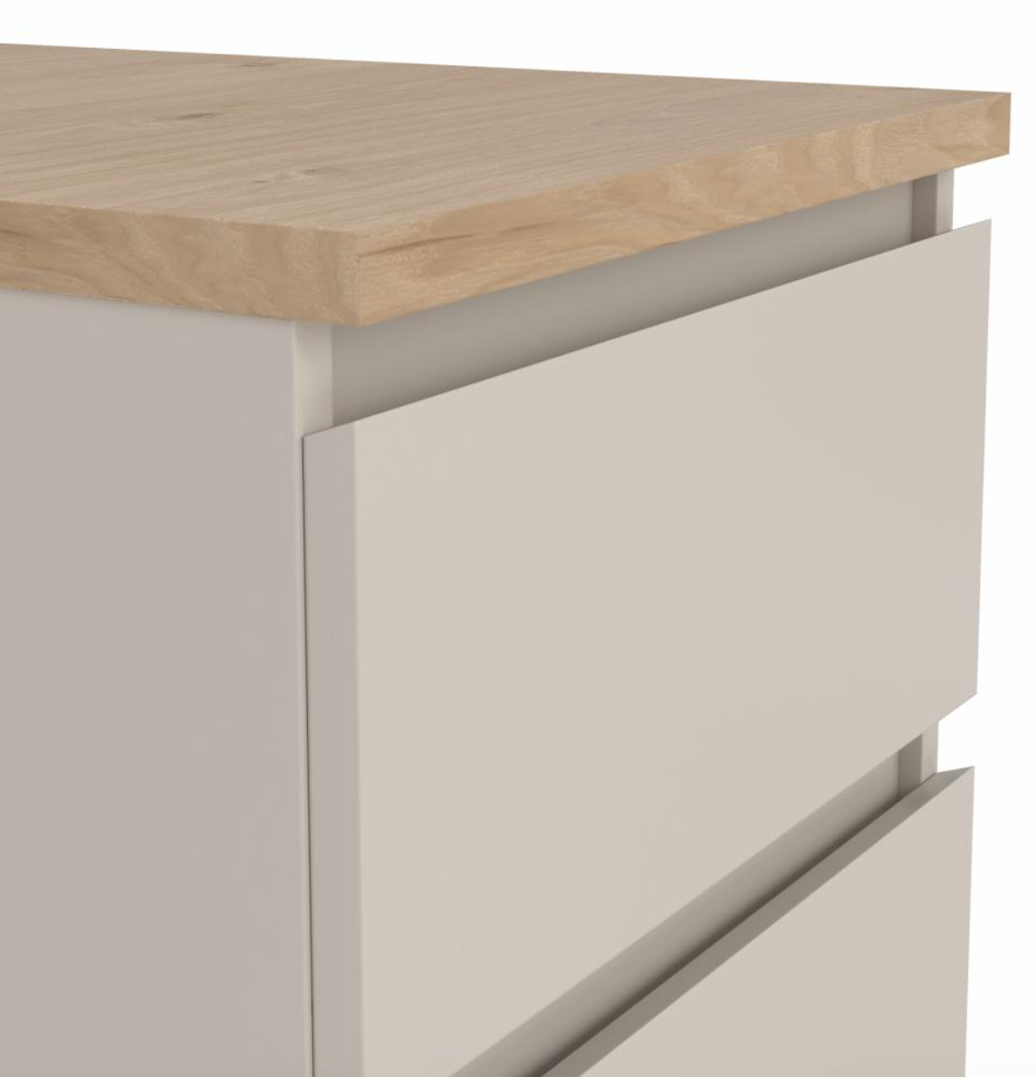Nachttisch - Hickory / Cashmere mit 2 Schubladen