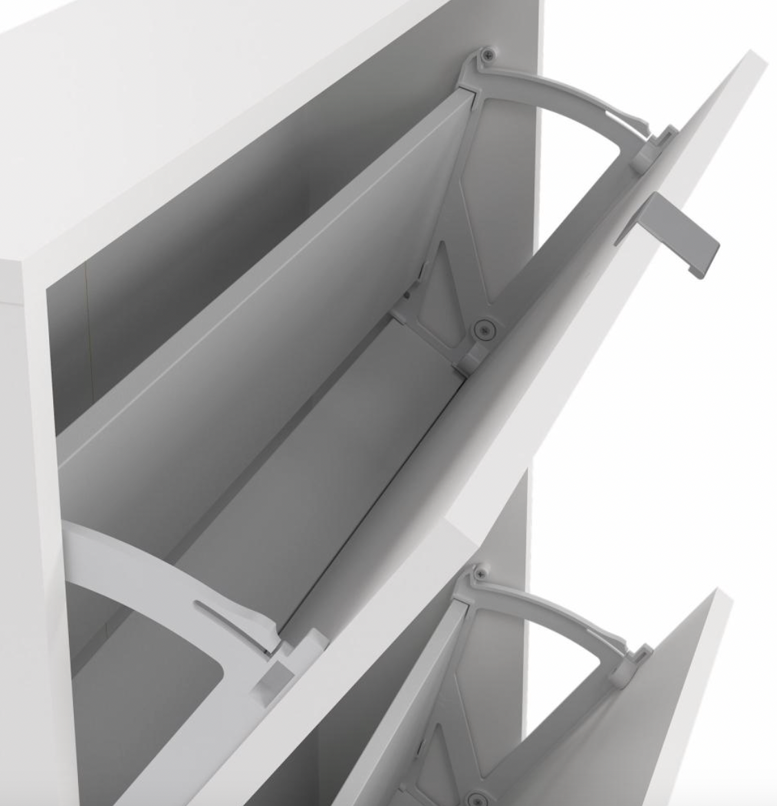 Schuhschrank mit 2 Fächern - White