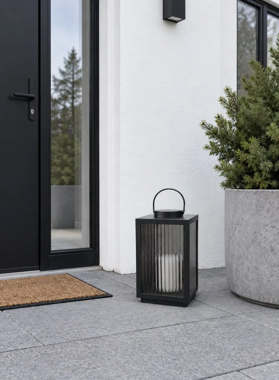 Laterne Rauchfarben mit LED-Licht