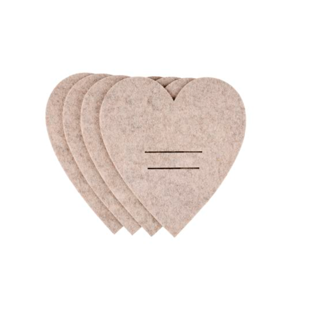Weihnachtsherzen zur Tischdekoration - Sand 4 Stk