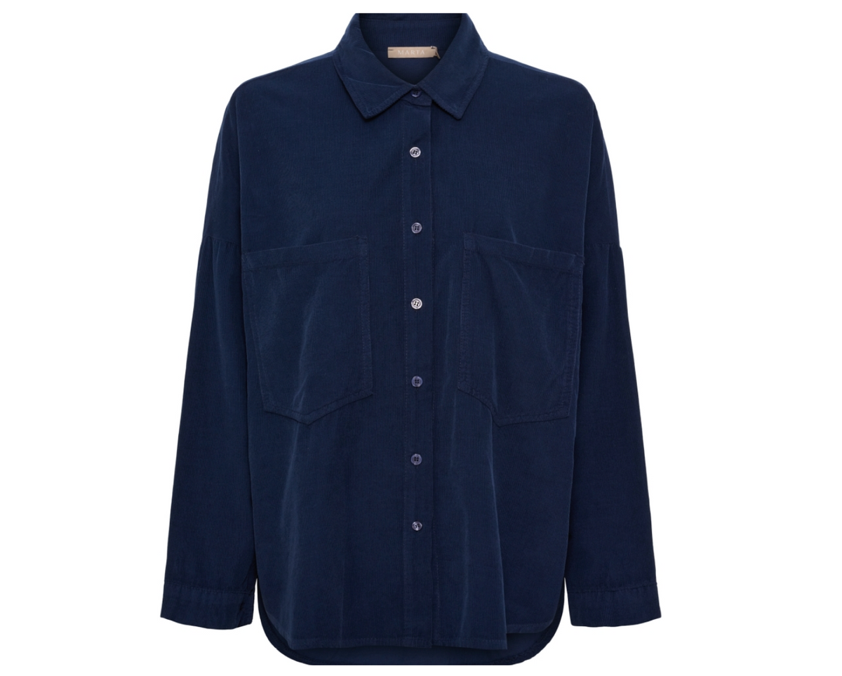Hemd aus Babycord - Blau