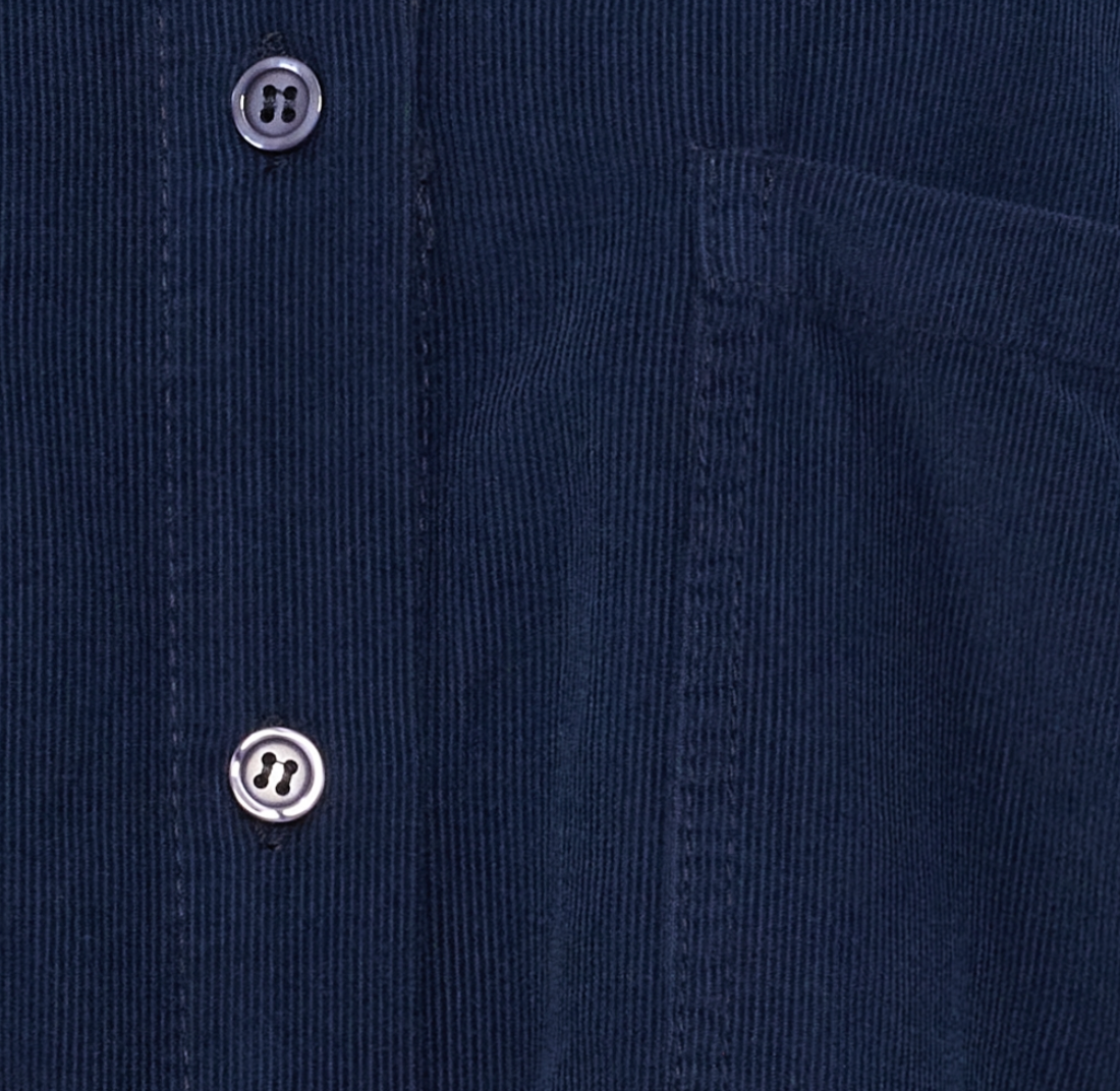 Hemd aus Babycord - Blau