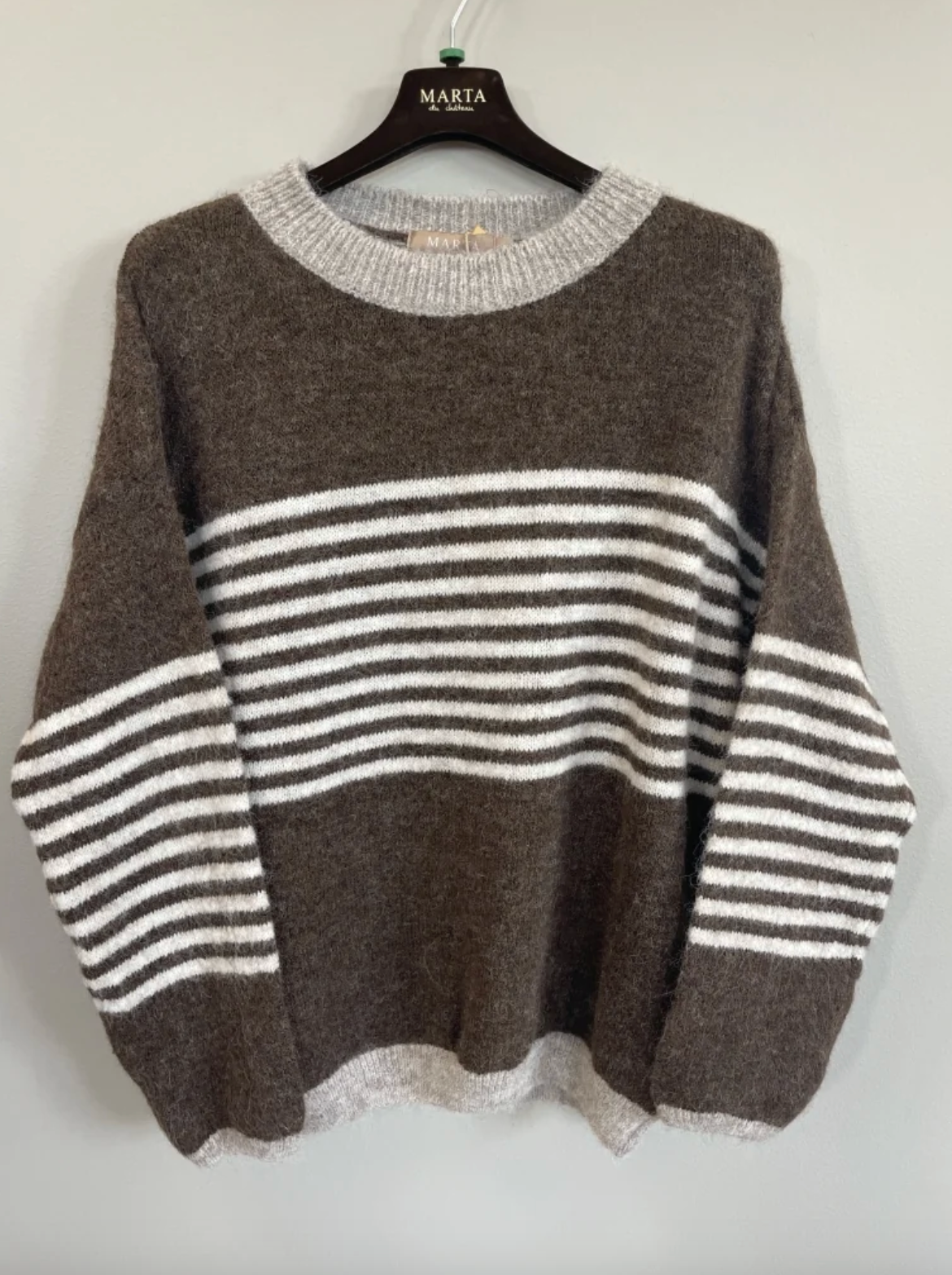 Strick Sicilia choco – Gestreifter Strickpullover