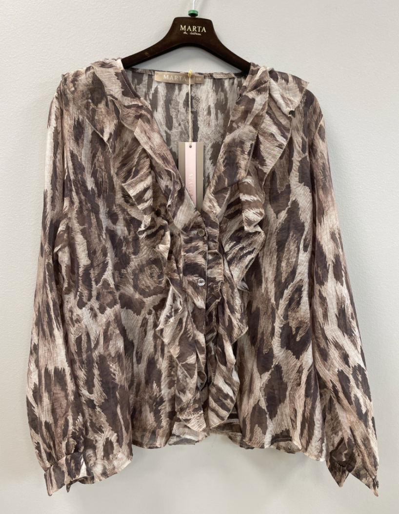 Bluse Pistacia Leopard