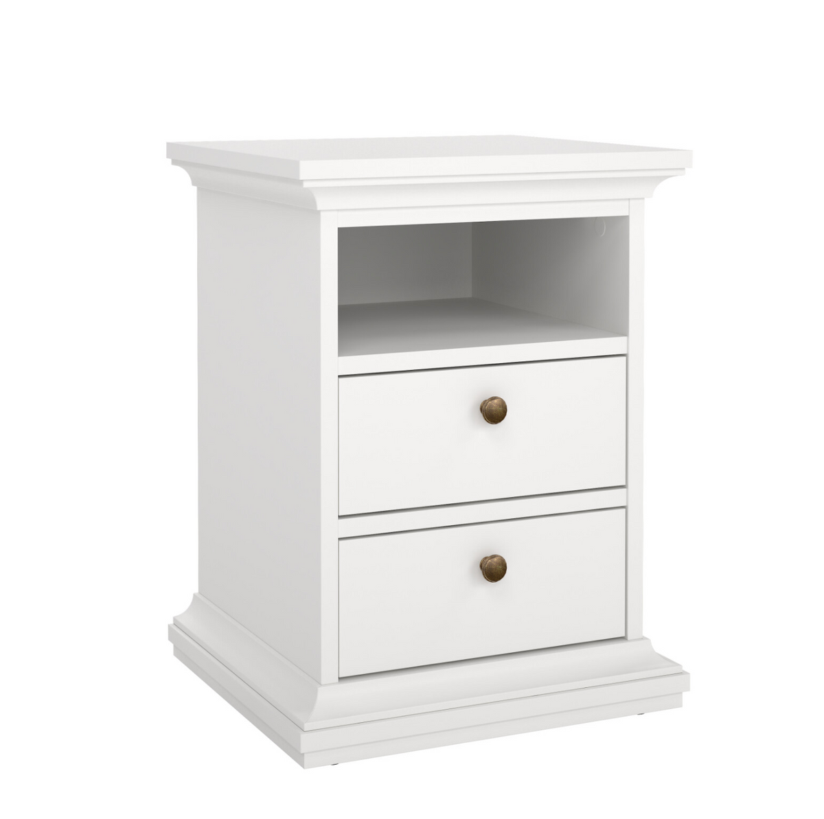 Nachttisch Paris White – 2 Schubladen
