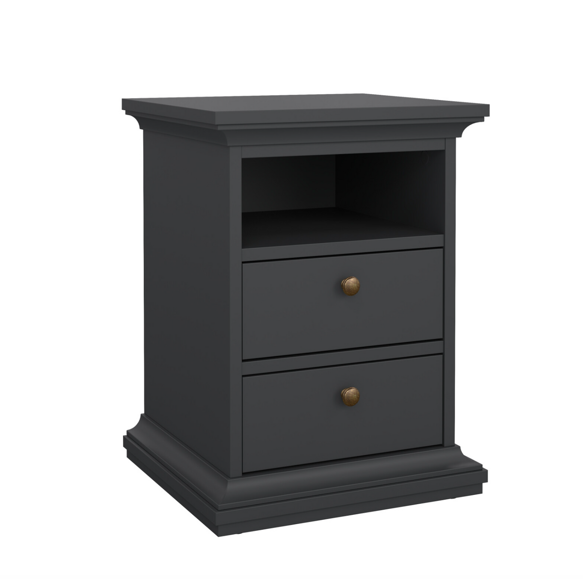 Nachttisch Paris Grey – 2 Schubladen