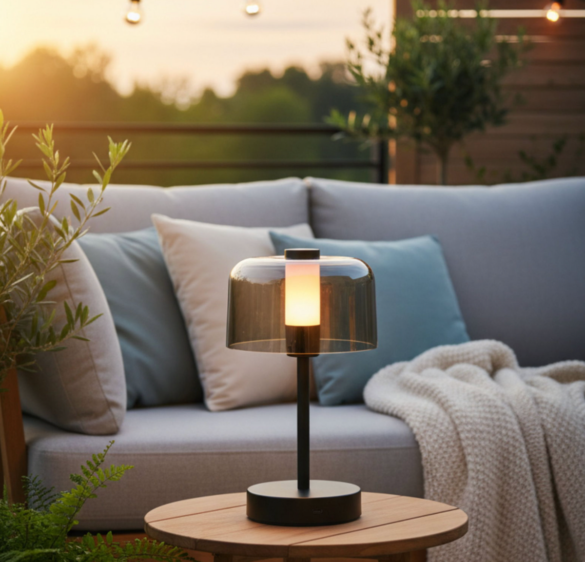 Tischlampe wiederaufladbar – schwarz