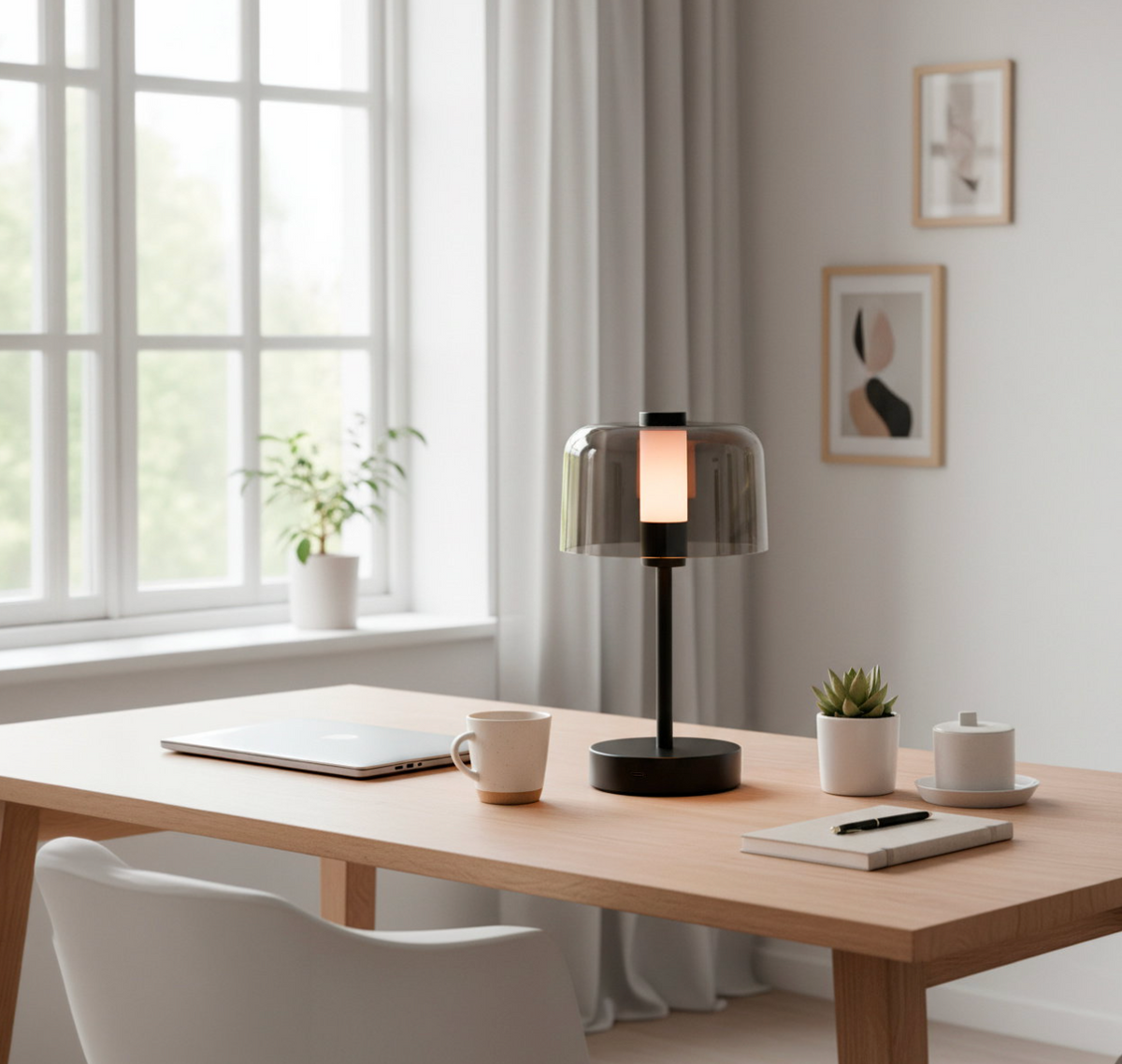 Tischlampe wiederaufladbar – schwarz