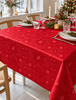 Weihnachts-Tischdecke Jacquard - Rot 240cm – Rote Jacquard-Tischdecke