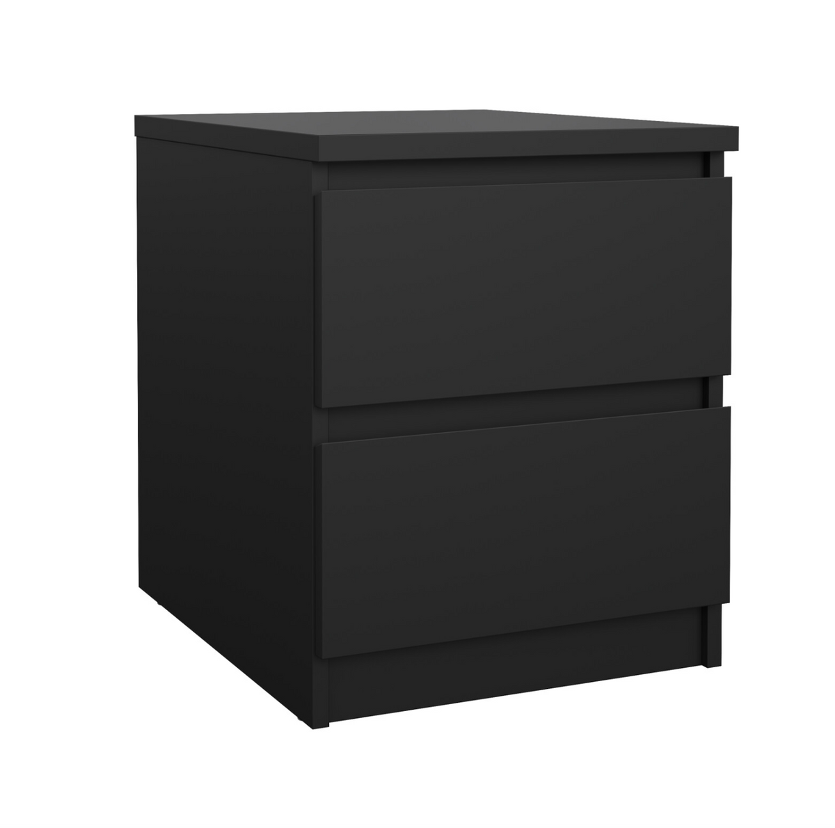 Nachttisch - Black 2 Schubladen in Schwarz