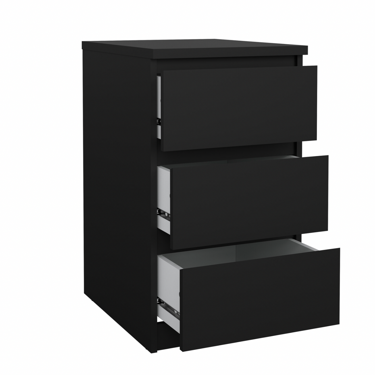 Nachttisch 3 Schubladen - Black
