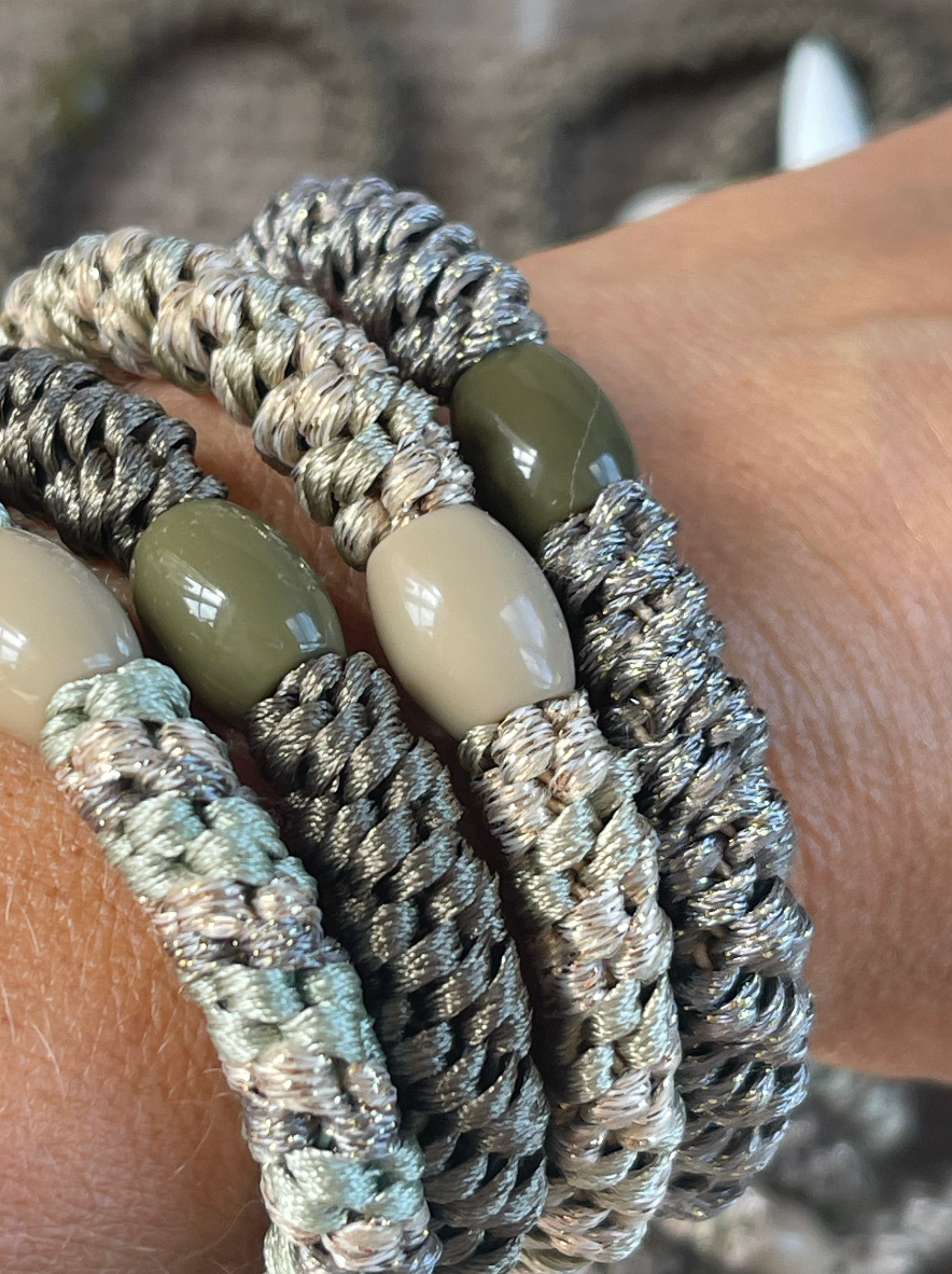 Haargummis Supreme Natur / Khaki - 4 Stk.