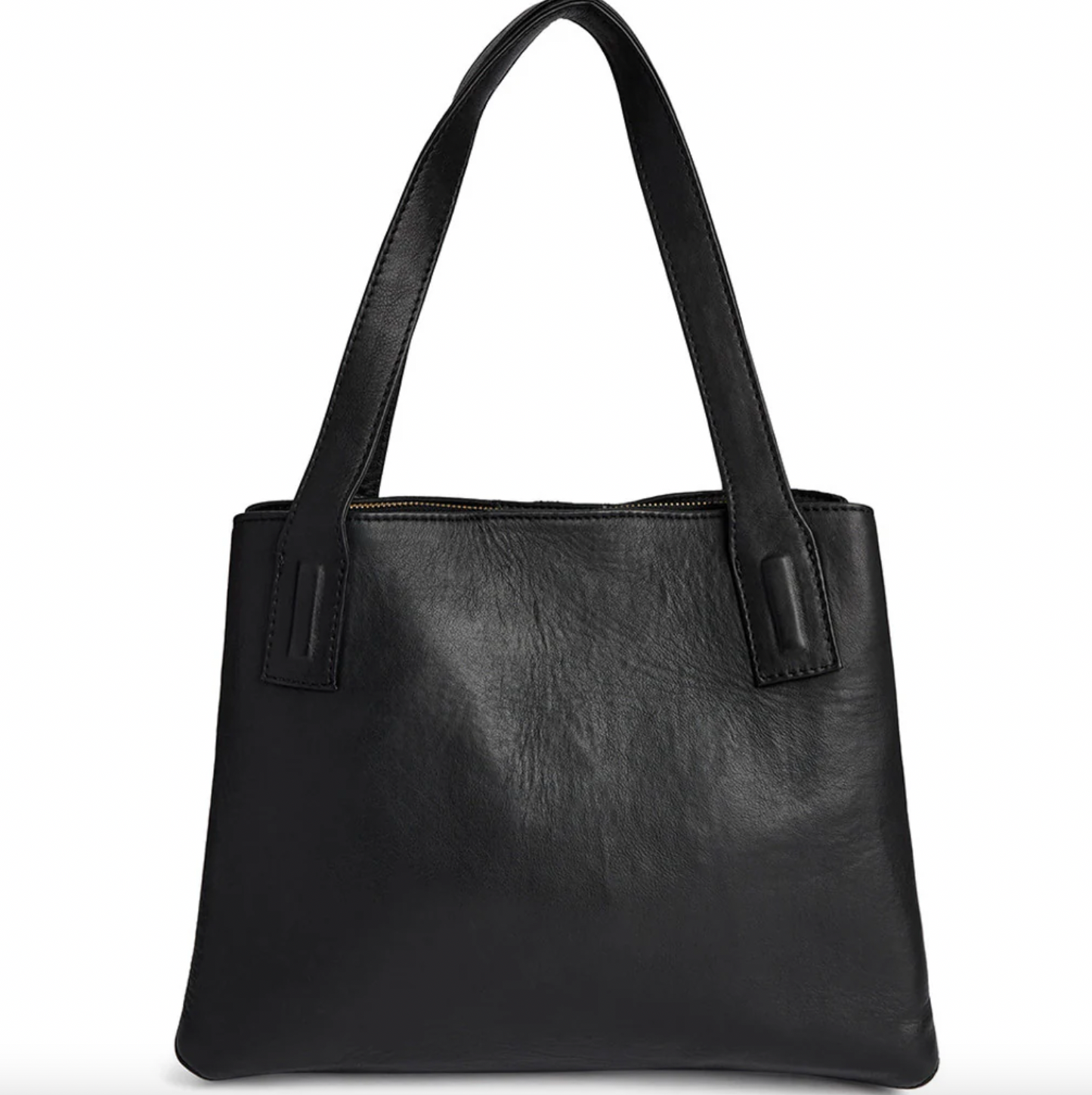 Schultertasche - Schwarzes Kalbsleder