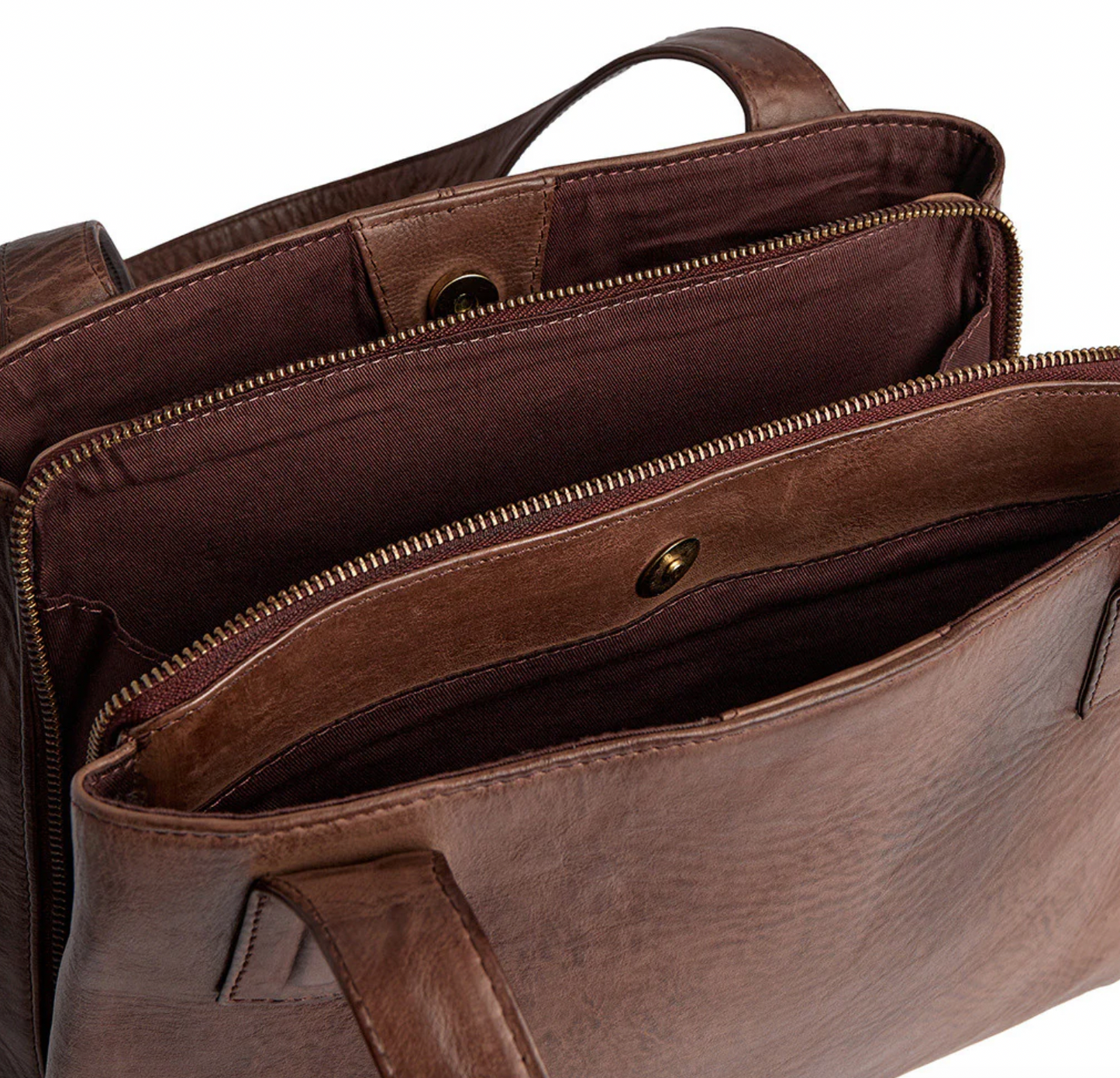 Schultertasche - Brandy leather