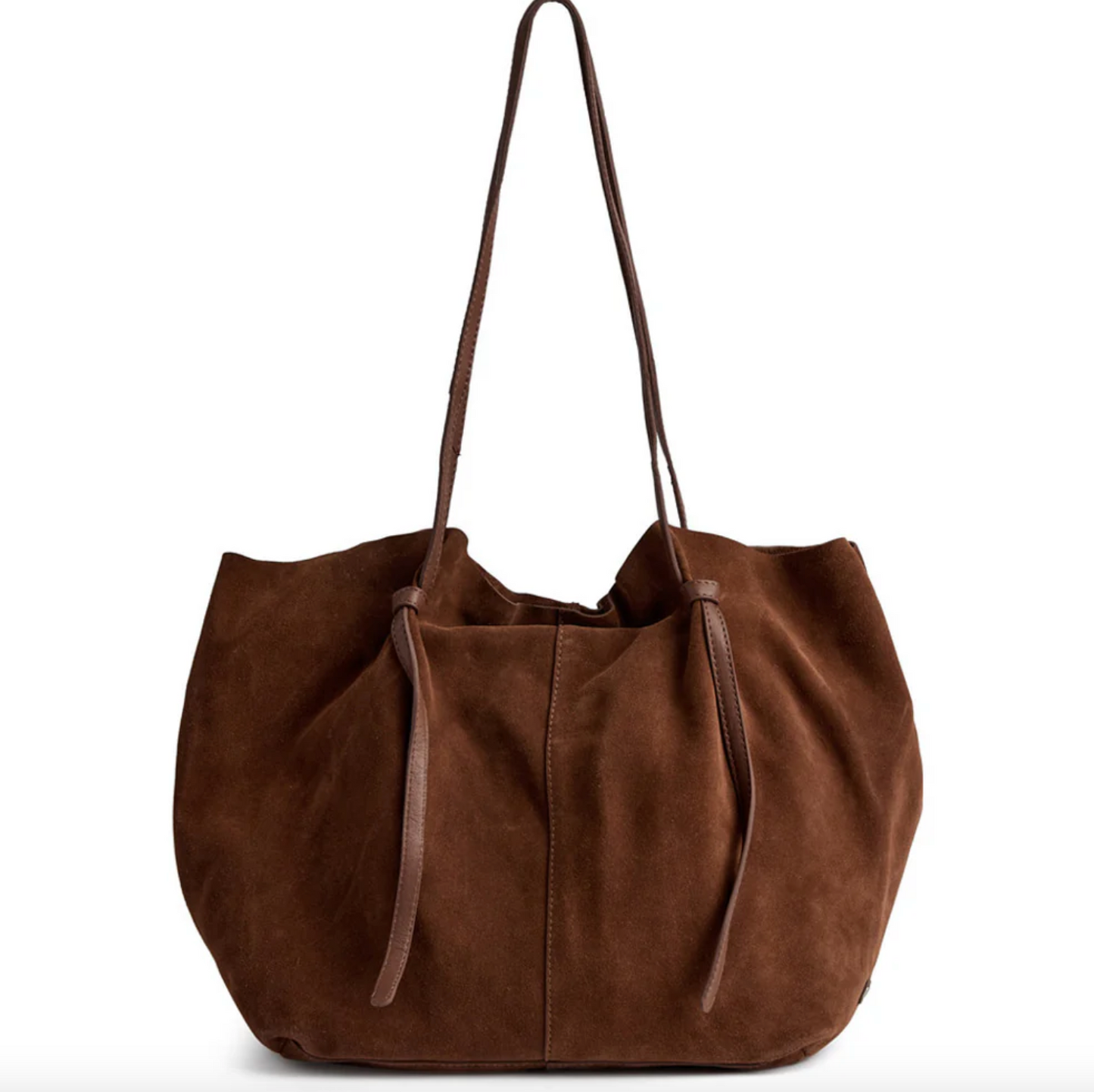 Schöner Wildleder-Shopper - Cognac