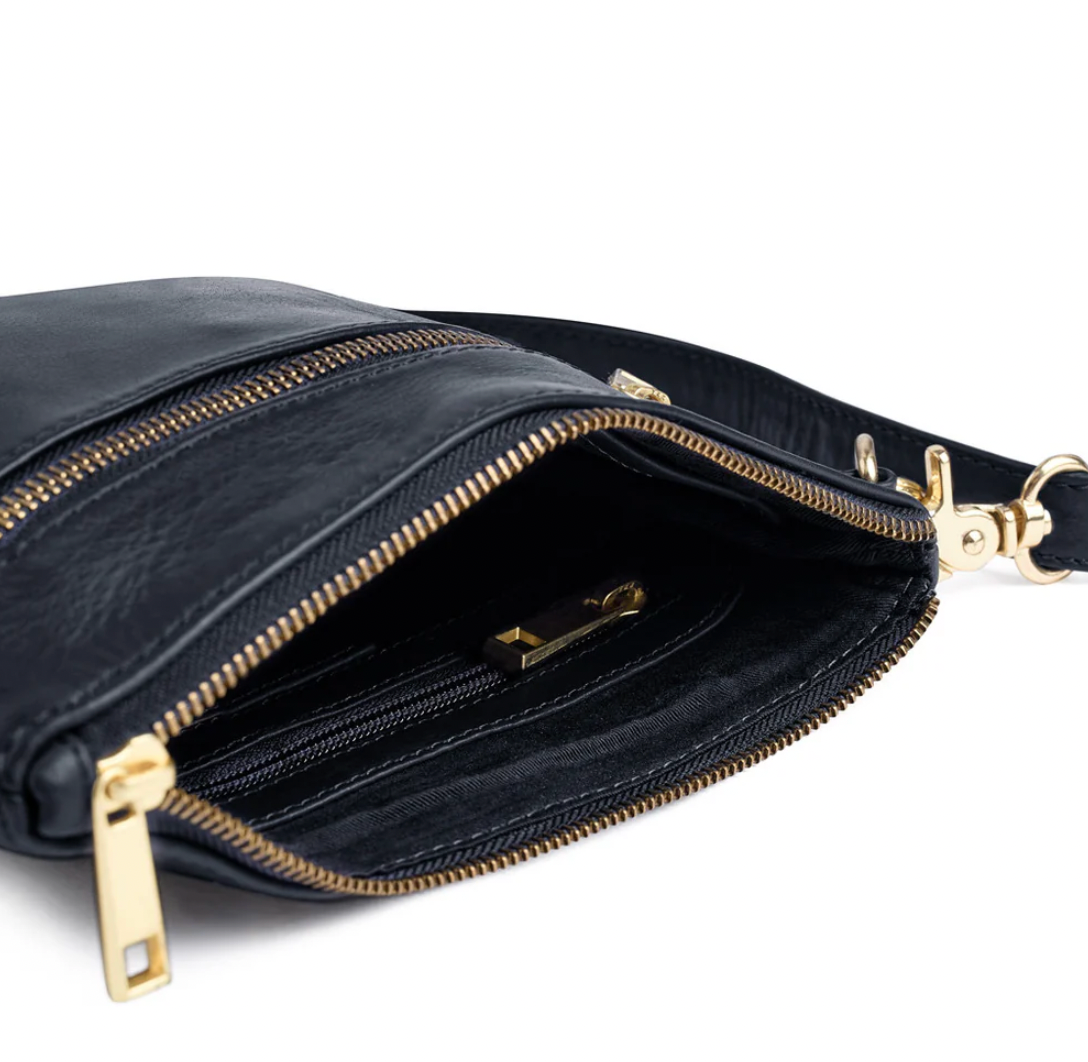 Schöne Lederclutch - LADY Midnight Blue
