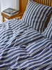 Bettgarnitur, Flow Navyblau, 140x220 - 63x60