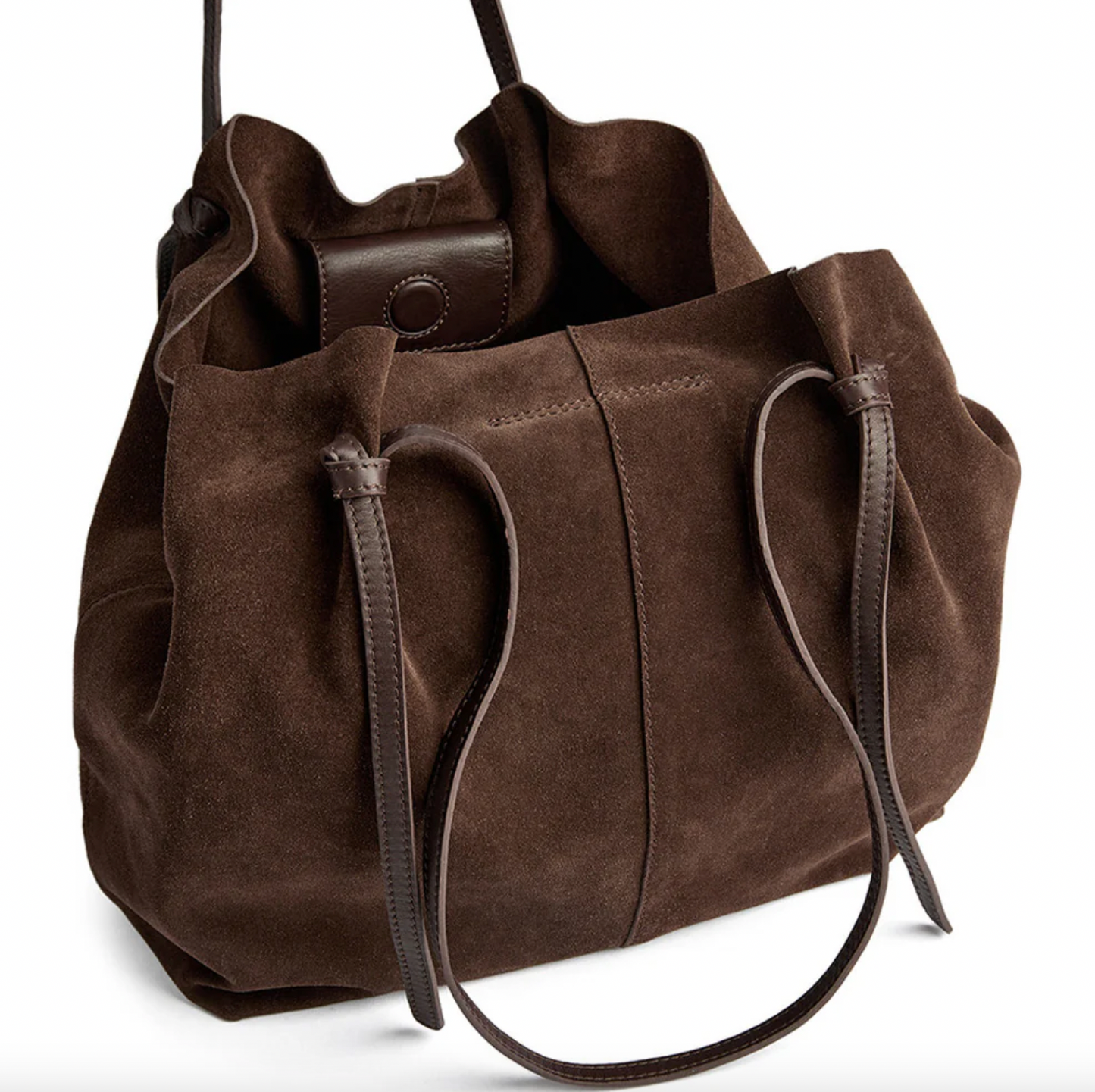 Schöner Wildleder-Shopper - Chocolate