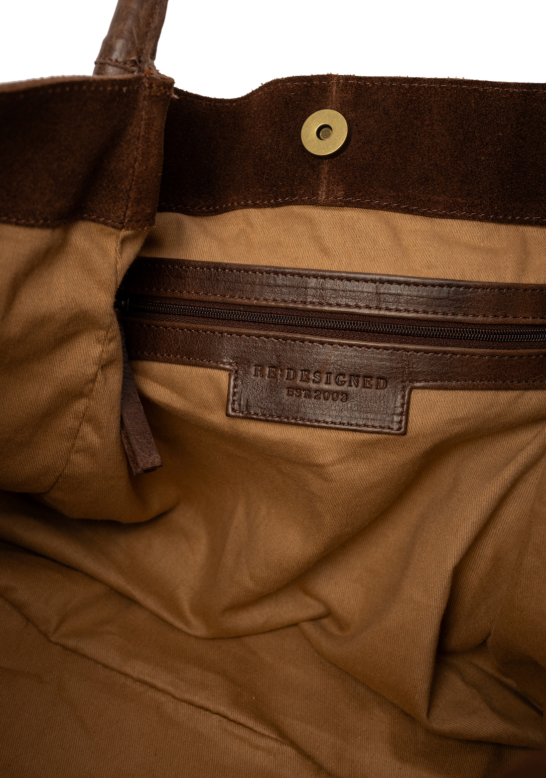 Shopper aus Veloursleder - Woodsmoke